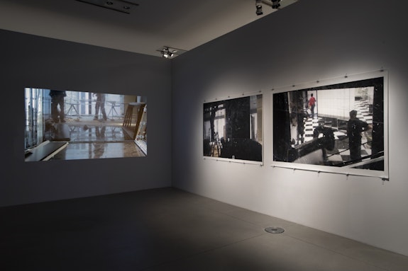 Installation view: <em> Body and Territory: Art and Borders in today's Austria,</em> Museum of Contemporary Art, Zagreb, 2023. Featuring: Luiza Margan, The Ghostly and the Golden,  2015. Courtesy the artist. Photo: Ana Opalić.