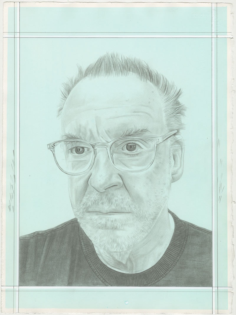 Portrait of Matt Mullican, pencil on paper by Phong H. Bui.