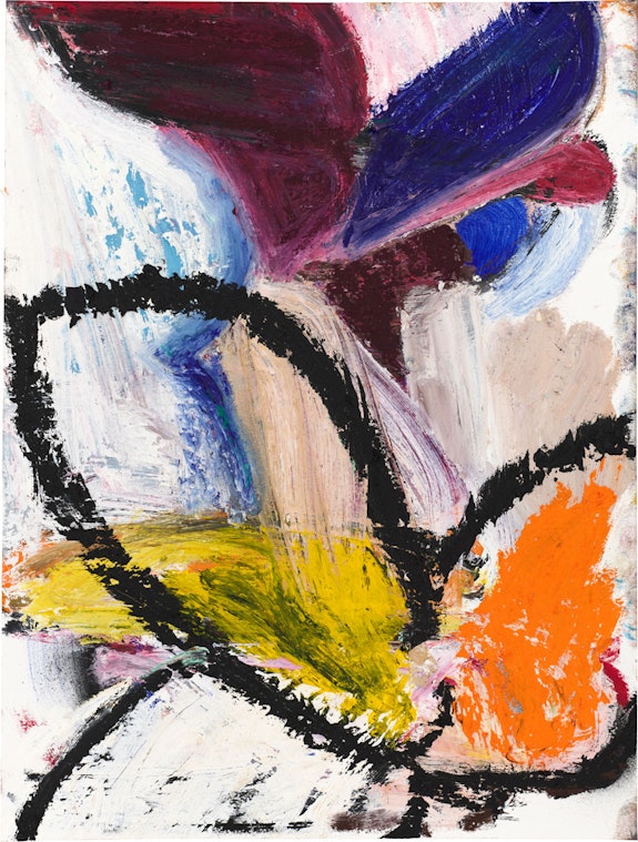 Liliane Tomasko,<em> NAME ME NOT</em>, 2022. Acrylic and oil stick painting on canvas paper, 16 1/8 x 12 1/8 inches. Courtesy the artist and Centro de Arte Caja de Burgos CAB.