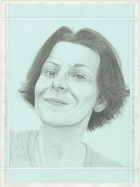 Portrait of Liliane Tomasko, pencil on paper by Phong H. Bui.