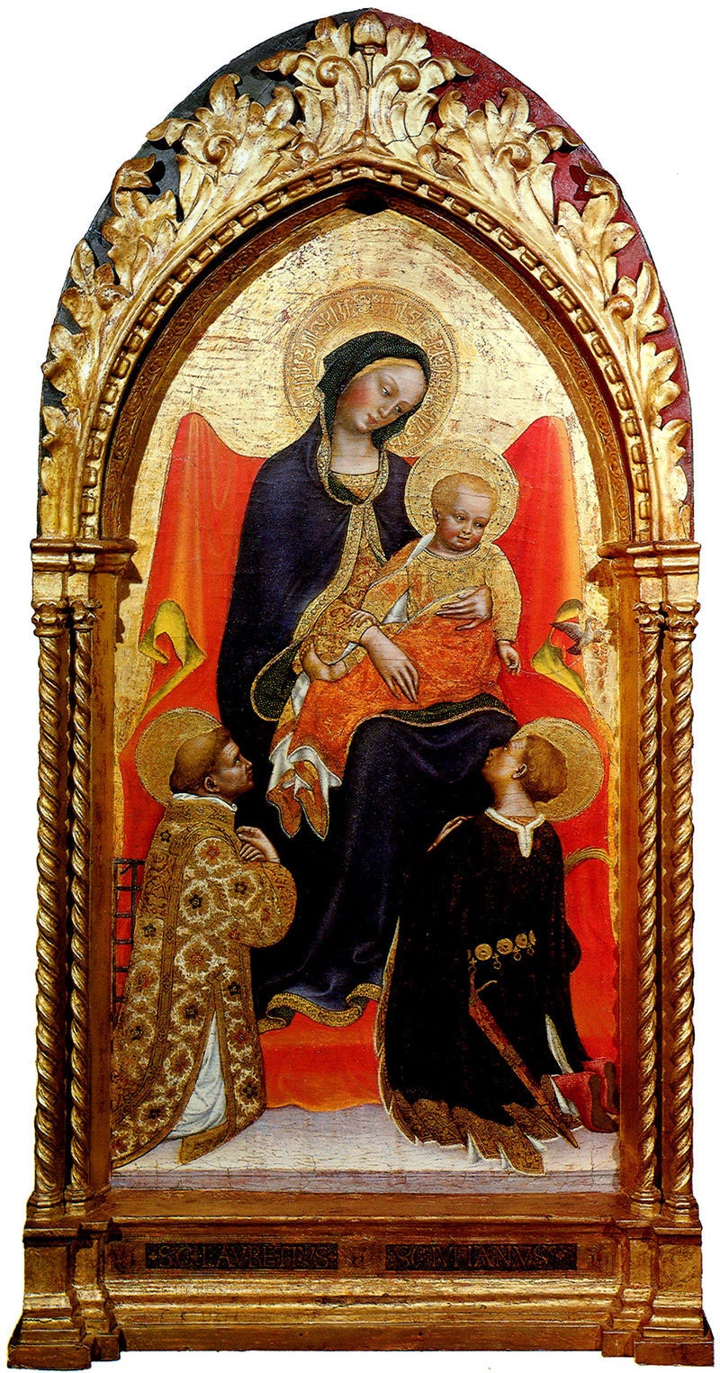 Gentile de Fabriano, <em>Madonna and Child with Saints Lawrence and Julian</em>, ca. 1423-25. 