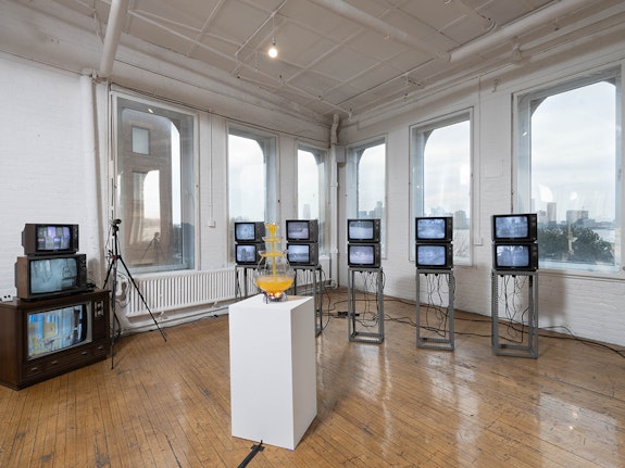 Installation view: <em>Red, White, Yellow, and Black: 1972-73</em>,<em> </em>The Kitchen at Westbeth, New York, 2023. Photo: Jason Mandella.