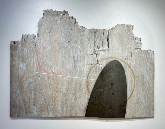 Ted Thirlby, <em>The Mocking of Christ</em>, 2017. Mixed Media on Plywood, 35 x 38 inches. Courtesy the artist and East End Arts.