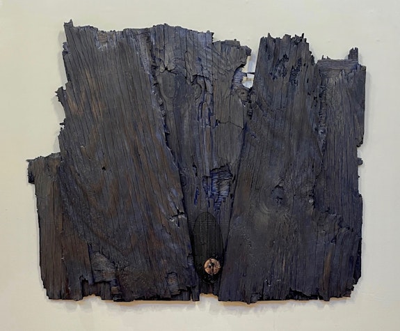 Ted Thirlby, <em>Sekhem</em>, 2023. Mixed Media on Plywood, 29 x 35 inches. Courtesy the artist, Carter Burden Gallery, and East End Arts.