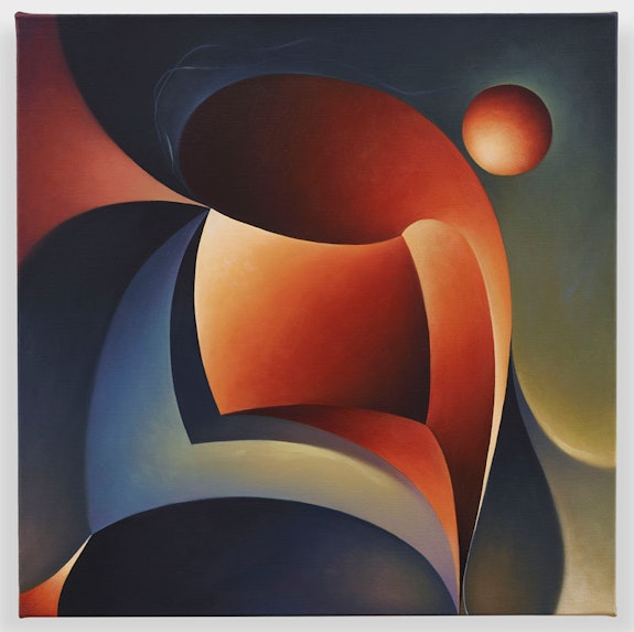 Angela Heisch, <em>Blue Wind</em>, 2023. Oil on linen, 18 x 18 inches. Courtesy the artist and Pippy Houldsworth Gallery, London. Photo: Matthew Herrmann. © Angela Heisch