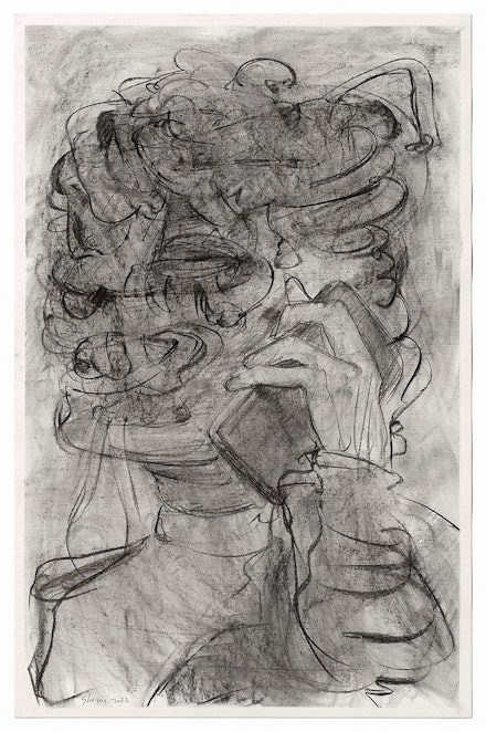 Adrian Ghenie, <em>Study for Impossible Body 8</em>, 2023. Charcoal on paper, 39 3/8 × 25 9/16 inches. © Adrian Ghenie. Courtesy Pace Gallery.