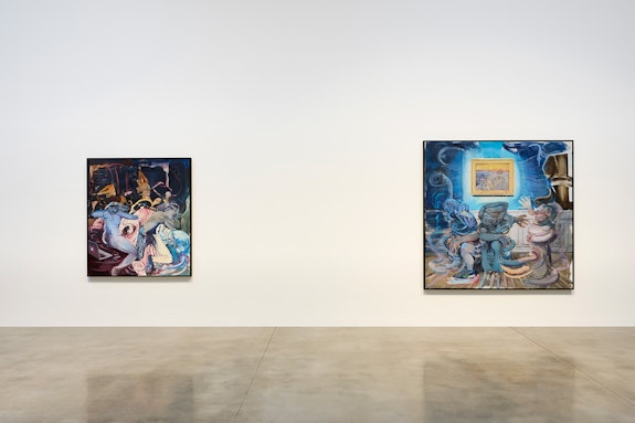 Installation view: <em>Adrian Ghenie: The Brave New World, </em>Pace Gallery, New York, 2023. © Adrian Ghenie and Pace Gallery. Courtesy Pace Gallery