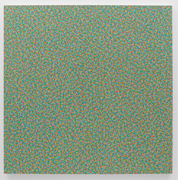 Tony Bechara, <em>Random 28 (Green version), </em>2023. Acrylic on canvas, 60 x 60 inches. © Tony Bechara. Courtesy Lisson Gallery.