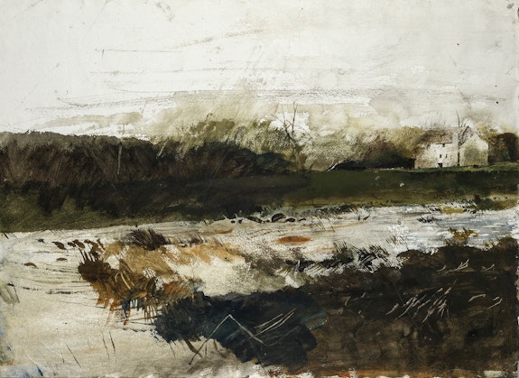 Andrew Wyeth, Untitled, 1961. Watercolor on paper, 22 1/2 x 30 3/4 inches. Collection of the Wyeth Foundation for American Art. © 2023 Wyeth Foundation for American Art/Artists Rights Society (ARS) New York.