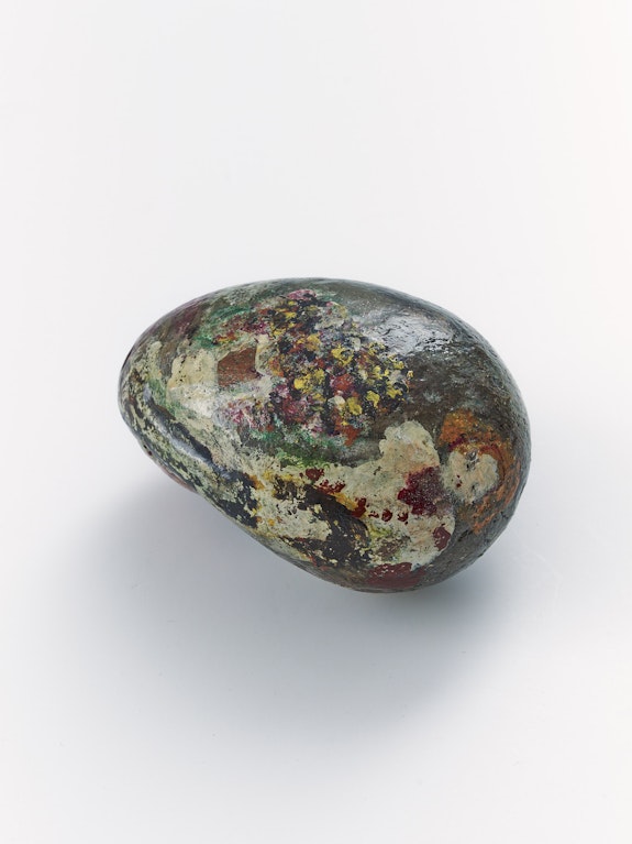 Elene Chantladze, <em>Untitled</em>, undated. Mixed media on stone, 5.5 x 4 x 3 inches. Courtesy the artist and kaufmann repetto Milan / New York. Photo: Kunning Huang.