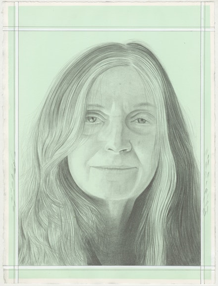 Portrait of Alice Notley, pencil on paper by Phong H. Bui.