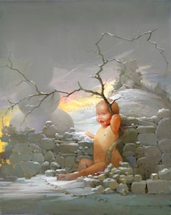 <i>Snowman</i> (2008). Oil on linen. 72 x 57.5 x 1.5 inches. Courtesy of David Zwirner Gallery.