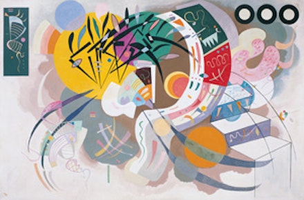 Vasily Kandinsky, Dominant Curve (Courbe dominante), April 1936. Oil on canvas, 50 7/8 x 76 1/2 inches (129.4 x 194.2 cm). Solomon R. Guggenheim Museum, New York. Solomon R. Guggenheim Founding Collection. 45.989.