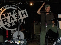 Pastor Mike during a sermon at Trash Bar.  Photo by Erika Eichelberger