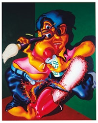 Peter Saul, “Oedipus Junior,” 1983. Acrylic on canvas, 90 x 72 in. Hall Collection. Courtesy of Haunch of Venison New York.