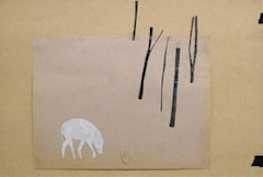 Tom Thayer, Paper Puppet and Scenery from The New World Pig, 2009-2010, paper, tape collage, graphite, 12 x 17.75 inches.
