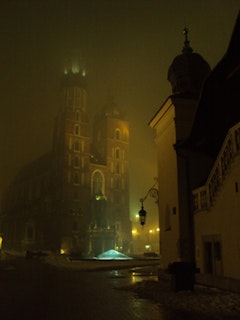 Krakow's central market and St. Mary's Cathedral. Photo by Alan Lockwood.
