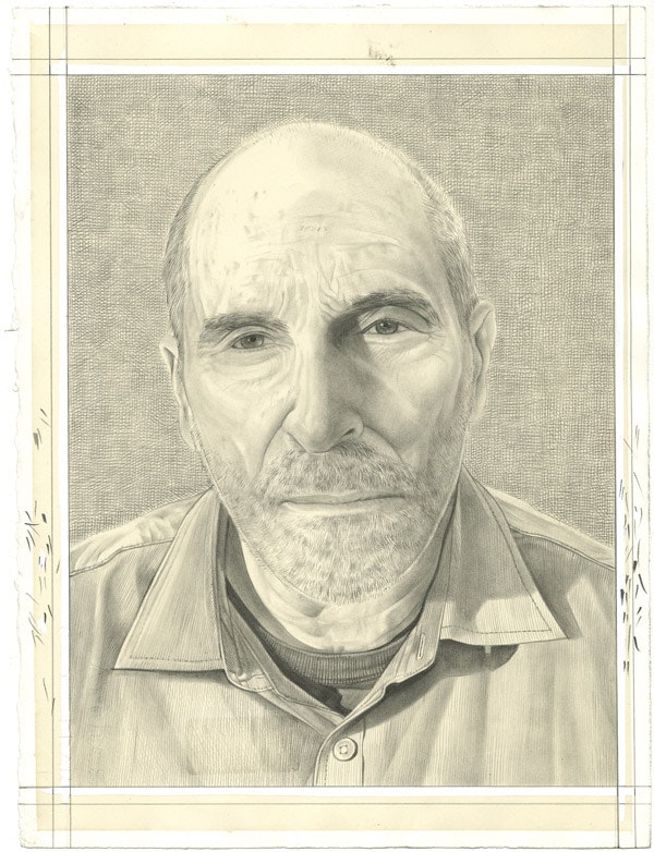 Portrait of Bill Zimmerman. Pencil on paper by Phong Bui.