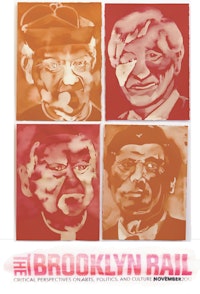 Patricia Cronin, Ã¢??Untitled Bleach Portrait,Ã¢?Â� 2012. Bleach on colored paper, 14 x 10" each. Courtesy of FordProject.