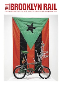 Miguel Luciano, <em>Run-a-Bout</em>, 2017, Puerto Rican Flag in Red, Black and Green, 2017 (Photo: Chaz Langley)