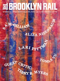 Sam Gilliam, <em>Untitled</em> (detail), 2019. Watercolor and acrylic on washi paper, 75 3/4 x 41 1/2 inches. Courtesy the artist and David Kordansky Gallery, Los Angeles.
