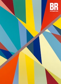 Odili Donald Odita, <em>Great Divide</em>, 2017. Acrylic on canvas, 74 x 90 inches. Courtesy the artist and Jack Shainman Gallery, New York.