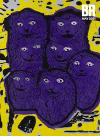 EJ Hauser, <em>Big Purple Voyagers</em>, 2020?21. Oil on canvas, 80 x 72 inches. Courtesy the artist and Derek Eller Gallery, New York.