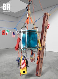 Ashley Bickerton, <em>Hanging Ocean Chunk (To Be Dragged Up Cliff Faces, Strung Across Ravines, and Suspended From The Forest Canopy) 1</em>, 2022. Courtesy the artist and Lehmann Maupin, New York, Hong Kong, Seoul, and London.